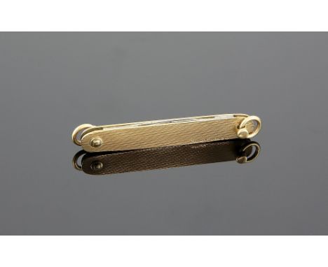 Asprey &amp; Co, gold cased pocket knife with engine turned decoration, 9 ct  London 1946 Provenance Collection of the actres