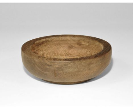 Post Medieval Oak Bowl with Symbols 20th century AD. A turned oak bowl with incised cross moline to the underside, incised Or