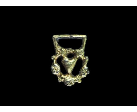 Post Medieval Tudor Silver Decorated Clothes Fastener 15th-16th century AD. A cast fastener comprising a band of rosettes sur
