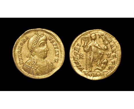 Ancient Roman Imperial Coins - Honorius - Gold Emperor and Captive Gold Solidus 395-401 AD, Ravenna mint. Obv: D N HONORIVS P