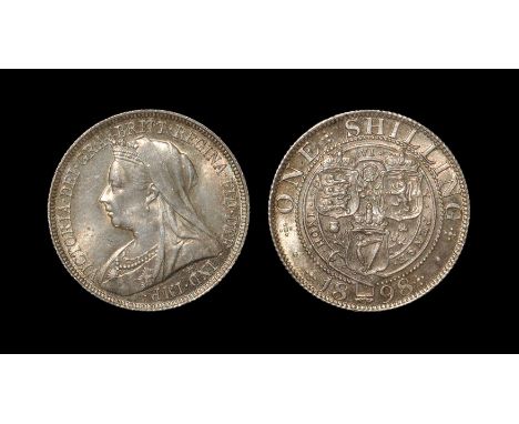 English Milled Coins - Victoria - 1898 - Shilling Dated 1898. Obv: profile bust with VICTORIA DEI GRA BRITT REGINA FID DEF IN