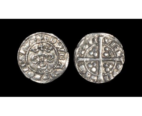 English medieval Coins - Edward I - Kingston upon Hull - Long Cross Penny 1299-1301 AD, class 9b. Obv: facing bust with star 
