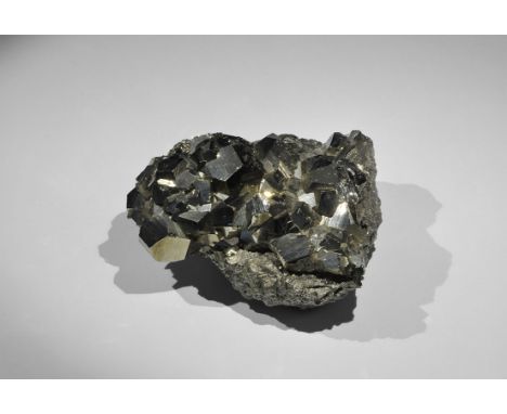 Geological Fine Pyrite Mineral Specimen A finely crystallised specimen of pyrite (iron sulphide) showing superb pyritohedral 