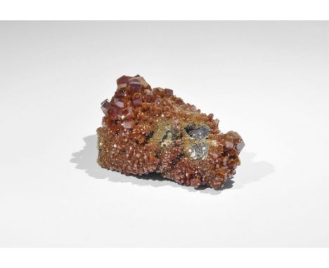 Geological Fine Vanadinite on Matrix Mineral Specimen A group of superbly crystallised, prismatic crystals of vanadinite (lea