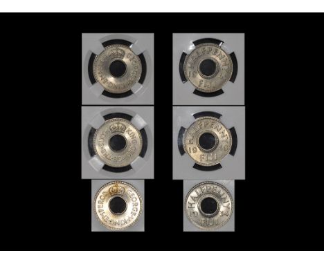 World Coins - Fiji - George V and George VI - 1934, 1941, 1949 - Halfpennies Group [3] Dated 1934. Obv: crown with GEORGE V K
