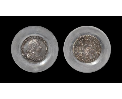 English Milled Coins - George I - 1718 - Shilling Dated 1718. Obv: profile bust with GEORGIVS D G M BR FR ET HIB REX F D lege