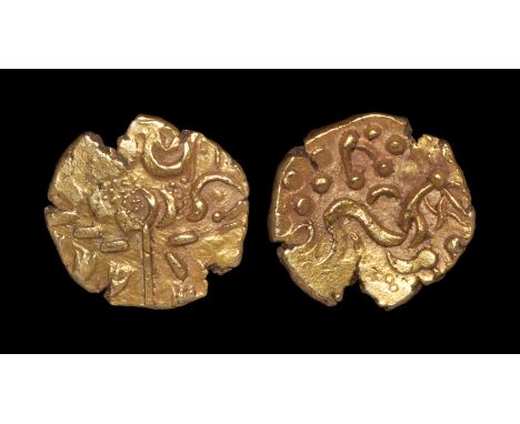 Celtic Iron Age Coins - Corieltauvi - Early Uninscribed - Gold 'Star Cross' North East Coast Stater 50-10 BC, NE5-6. Obv: wre