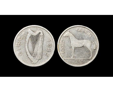 World Coins - Ireland - Free State - 1943 - Halfcrown Dated 1943, last silver issue. Obv: standing horse with Gaelic legend a