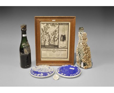 Shipwreck Muscatel Bottles and Pernod Ashtray Group from the 'MV Seine' Shipwreck 20th century AD. A mixed group of finds rec