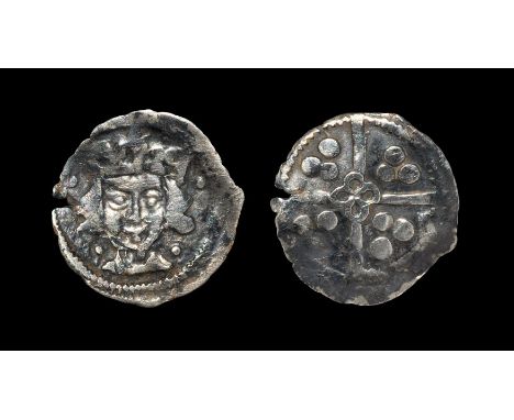 World Coins - Ireland - Edward IV - Drogheda - Cross-and-Pellets Penny 1473-1478 AD, light coinage. Obv: facing bust with pel