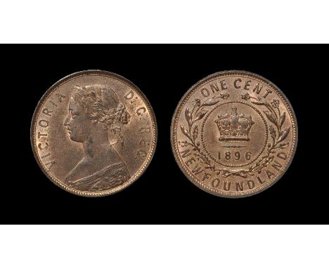 World Coins - Newfoundland - Victoria - 1896 - 1 Cent Dated 1896. Obv: profile bust with VICTORA D G REG legend. Rev: crown o