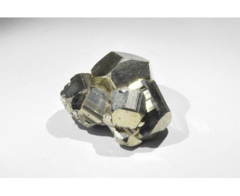 Geological Pyrite (Fool's Gold) Mineral Specimen A group of pyritohedral pyrite (iron sulphide) crystals, some showing striat