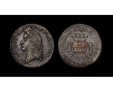 World Coins - Ireland- May 1690 - Small Gun Money Halfcrown Dated May 1690, small flan. Obv: profile bust with IACOBVS II DEI