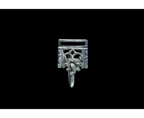 Post Medieval Tudor Silver Decorated Clothes Fastener 16th century AD. A cast openwork clasp of Class E with rectangular slot