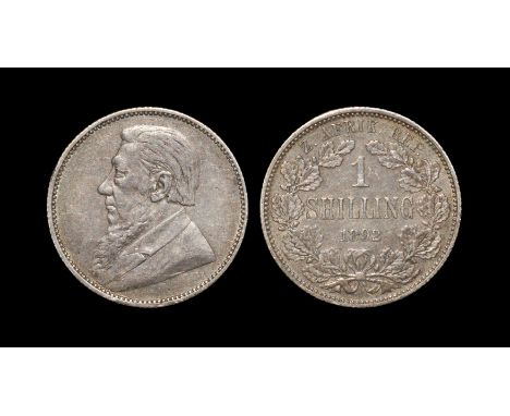 World Coins - South Africa - Republic - 1892 - Shilling Dated 1892. Obv: profile bust. Rev: value 1 SHILLING and date in thre