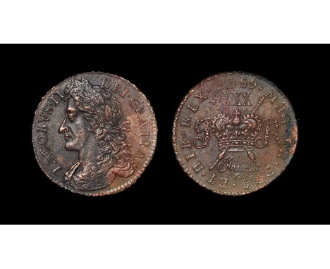 World Coins - Ireland - August 1689 - Large Gun Money Halfcrown Dated August 1689, large flan. Obv: profile bust with IACOBVS