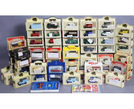 Approximately forty various Lledo die-cast scale model vehicles, each with a window box. 