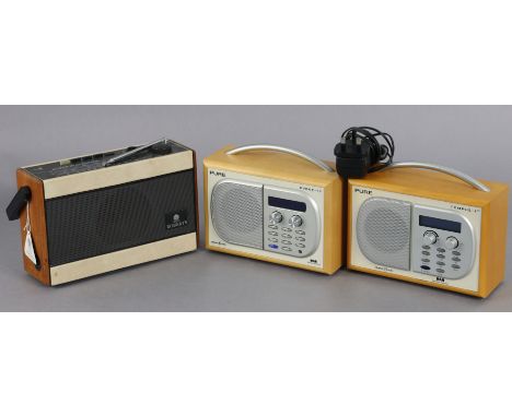 A Robert’s “R701” portable radio; &amp; two Pure DAB portable radios. 