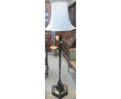 Chinoiserie style lacquered and gilded standard lamp with shade.(B.P. 21% + VAT) 