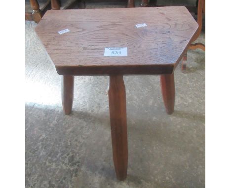19th century elm and oak milking stool.(B.P. 21% + VAT) 
