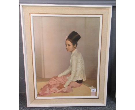 After Sir Gerald Festus Kelly, PRA - Portrait of a Burmese Girl, 'Saw Din Nyun', coloured print, framed 61 x 47cm approx. (B.