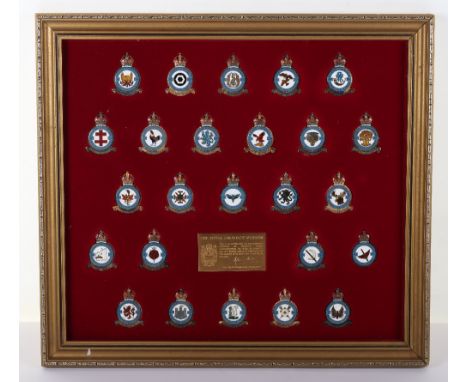 Limited Edition Royal Air Force Museum Battle of Britain Squadron Badge Collection, fine gilded and enamel hallmarked silver 