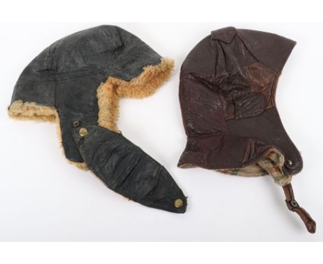 1930’s German Leather Flying Helmet, brown leather flying helmet with some later replacements including the chinstrap. Helmet
