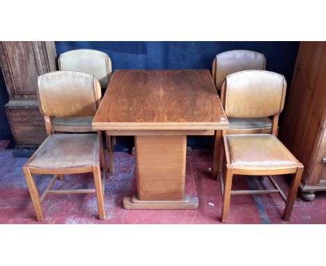 Art Deco extending dining table & 4 chairs 