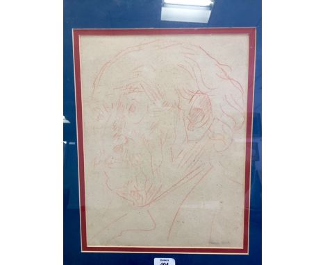 HARDY, Thomas. Sepia crayon portrait after (perhaps by) Augustus John, apparently a preliminary sketch for his 1923 portrait,