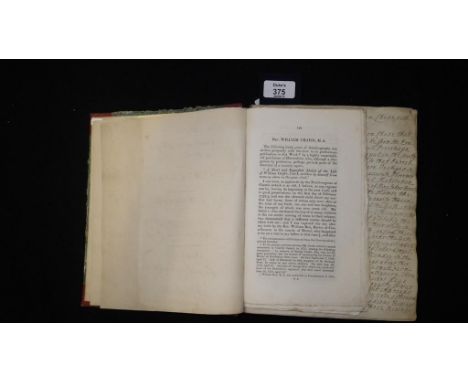 CHAFIN. Anecdotes respecting Cranbourn Chase. The original autograph manuscript, bound with a substantial quantity of corresp