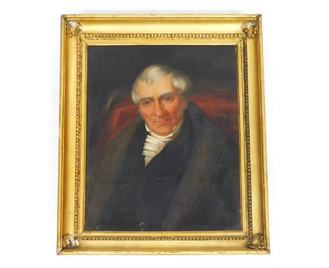 English School (19thC). Half length portrait of a gentleman, oil on canvas, 58cm x 46cm.