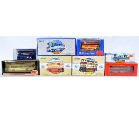 A collection of x8 assorted boxed Corgi and EFE Exclusive First Editions diecast model buses. Examples to include 97875 Brist