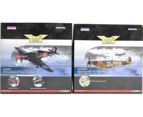 Corgi Aviation Archive - x2 Corgi Limited Edition 1/72 scale boxed diecast model aeroplanes / planes. AA39204A Supermarine Sp