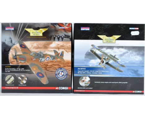 Corgi Aviation Archive - x2 Corgi Limited Edition 1/72 and 1/48 scale boxed diecast model aeroplanes / planes. AA38105 Sopwit