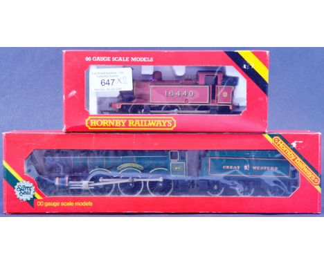Two original vintage boxed Hornby made 00 gauge model railway trainset locomotive engines comprising; R.052 LMS Jinty loco an