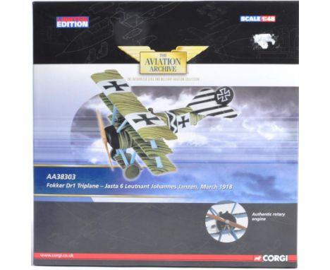 Corgi Aviation Archive -&nbsp;Corgi Limited Edition 1/72 scale boxed diecast model aeroplane / plane model No. AA38303 Fokker