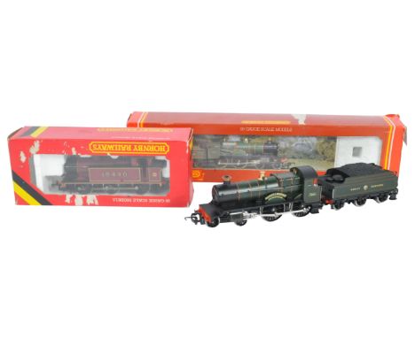 Two original vintage boxed Hornby 00 gauge model railway trainset locomotive engines comprising; R.052 LMS 0-6-0T Jinty Loco 