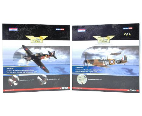 Corgi Aviation Archive - x2 Corgi Limited Edition 1/72 scale boxed diecast model aeroplanes / planes. AA39204C Supermarine Sp