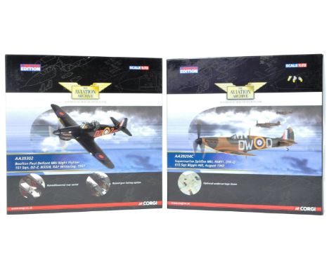 Corgi Aviation Archive - x2 Corgi Limited Edition 1/72 scale boxed diecast model aeroplanes / planes. AA39204C Supermarine Sp