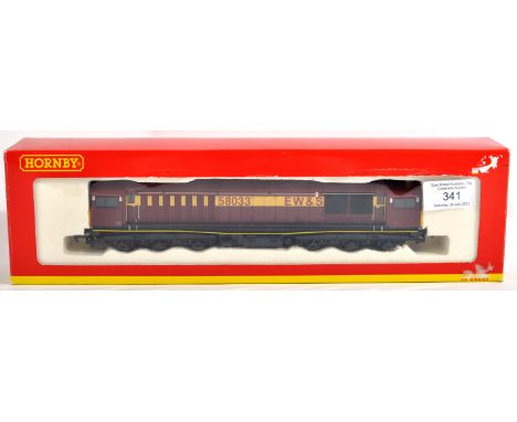 An original boxed Hornby 00 gauge model railway electric diesel trainset locomotive No. R2346. The EWS cargo engine appearing