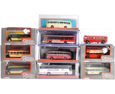 A collection of x10 original Corgi Original Omnibus 1/76 scale boxed diecast model buses comprising; 42911 Optare Delta Barto