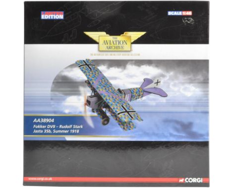 Corgi Aviation Archive - Corgi Limited Edition 1/48 scale boxed diecast model aeroplane / plane model No. AA38904 Fokker DVII