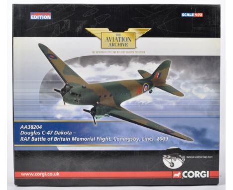 A Corgi made Aviation Archive 1/72 scale boxed military Limited Edition diecast scale model plane AA38204 ' Douglas C-47 Dako