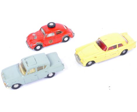 A collection of x3 original vintage Tri-ang made Spot On 1/42 scale diecast model cars comprising; Consul Classic, Bristol 40