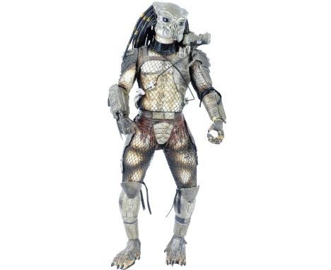 Predator - a large c2011 1/4 scale 19" NECA made Predator action figure. Highly detailed, with articulated limbs, head and mo
