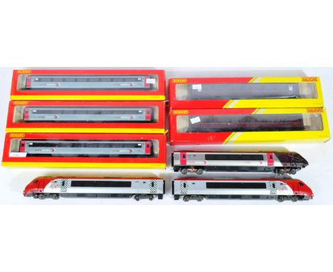 A collection of 8x Hornby &amp; Bachmann made 00 gauge model railway trainset locomotive carriages and dummy units comprising