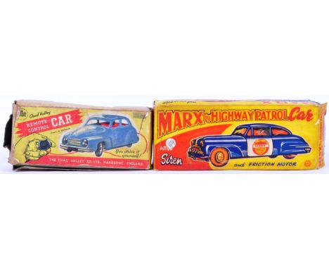 Two original vintage car related toys - the first being a Marx Toys made ' Marx Toy Highway Patrol ' friction powered toy Pol