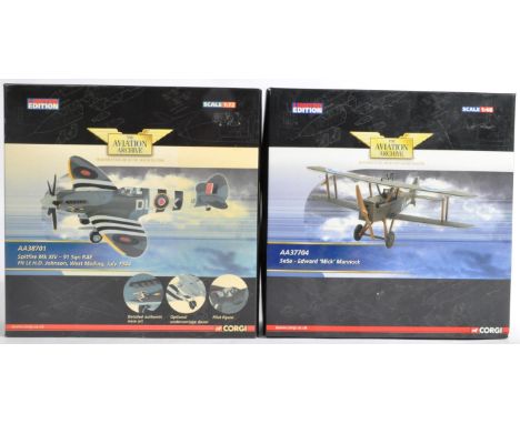 Corgi Aviation Archive - x2 Corgi Limited Edition 1/72 and 1/48 scale boxed diecast model aeroplanes / planes. AA37704 Se5a E