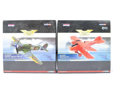 Corgi Aviation Archive - x2 Corgi Limited Edition 1/72 and 1/48 scale boxed diecast model aeroplanes / planes. AA37801 Albatr