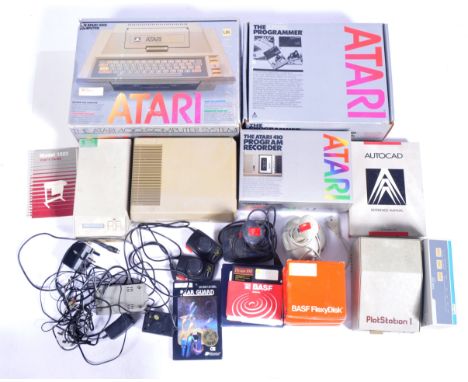 A large collection of original vintage Atari made computer games consoles &amp; accessories to include a boxed Atari 400,, Th